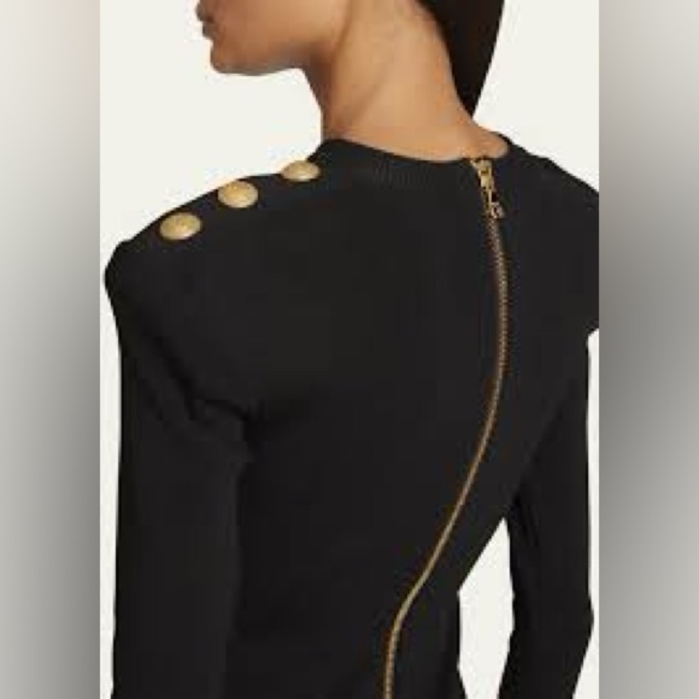 Cotton Ribbed Open Back Gold Button Jumpsuit